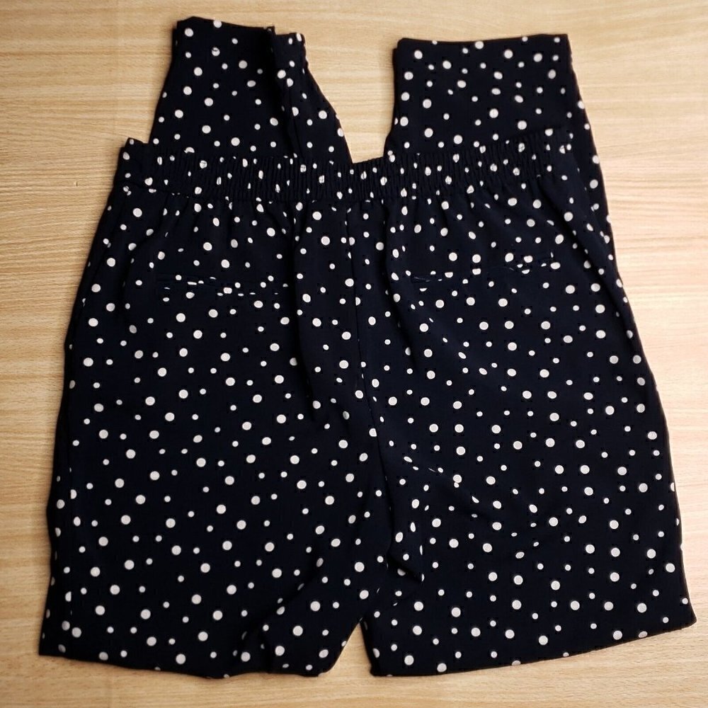 Cynthia Rowley Womens Navy White Polka-dot Elastic Waist Flowy Joggers 6
